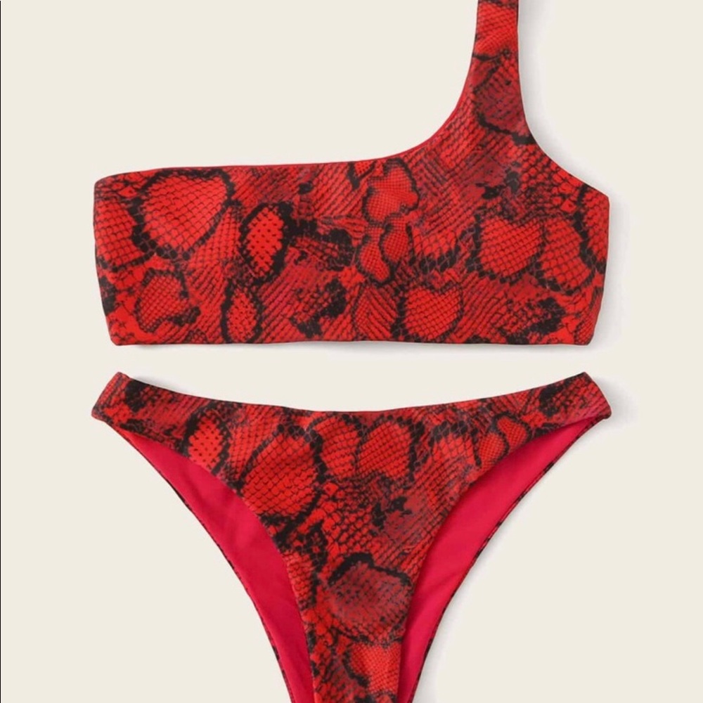Red snakeskin Swimsuit NWOT